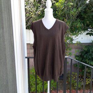 F/X F Sweater Men's V-neck Vest Golf Grandpa High-Quality Brown New XXL